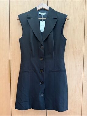 Mango Black Sleeveless Blazer Dress